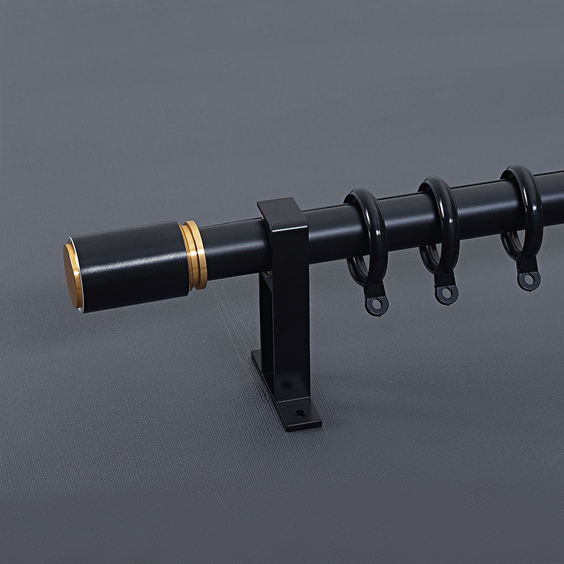 Factory Thickened Wood Grain New Chinese Style Aluminum Alloy Roman Rod Curtain Track Silent Curtain Rail Living Room Curtain Rod