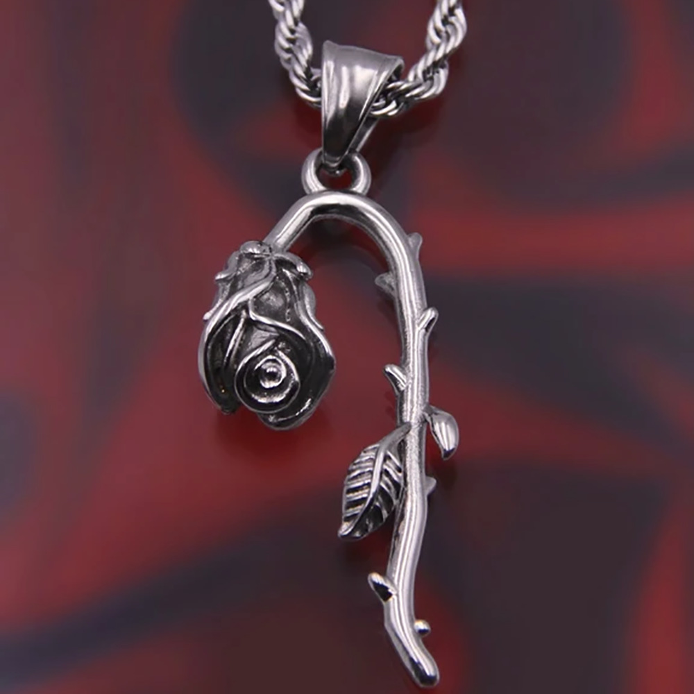 New creative retro hip-hop style daisy butterfly smiley face personality dark stitching sun necklace