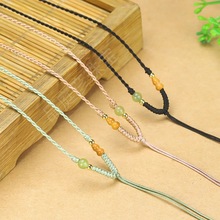 原创手工葫芦款编细款编织挂件锁骨挂绳简约百搭翡翠穿金项链绳子