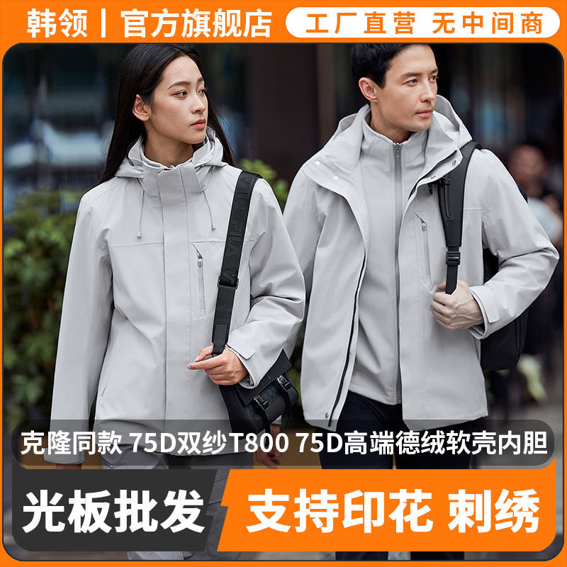 Clone Replica Men's Jacket with Fully Heat-Sealed Rubberized Three-In-One Softshell Design, Customizable with Logo Printing 29000