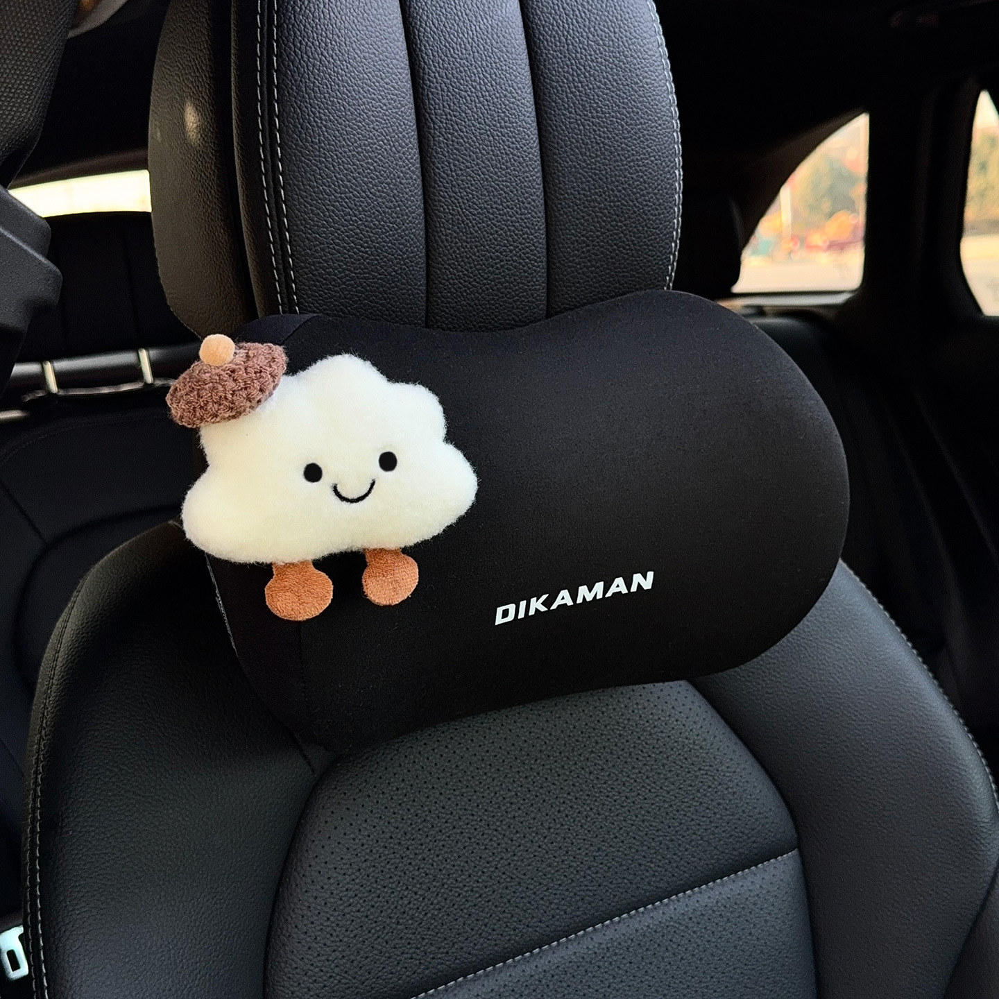 Car Neck Pillow, Cute Cloud-Shaped Headrest, a Pair of Car Pillows, Cartoon Car Interior Creative Decoration, Suitable for All Seasons