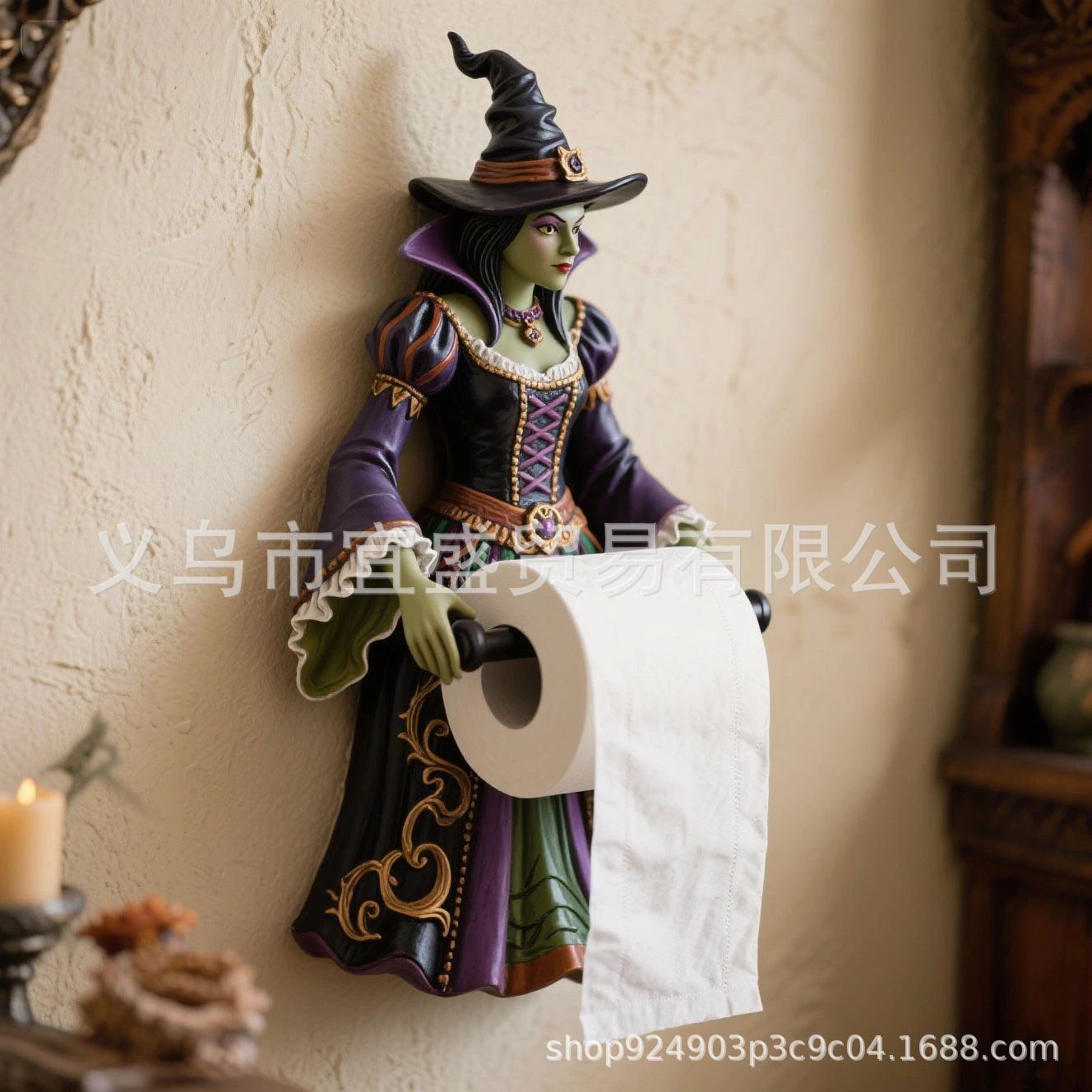국경 간 새로운 마녀 종이 타월 장식 디자인 홈 마녀 장식품 할로윈 홈 장식 마녀 마법