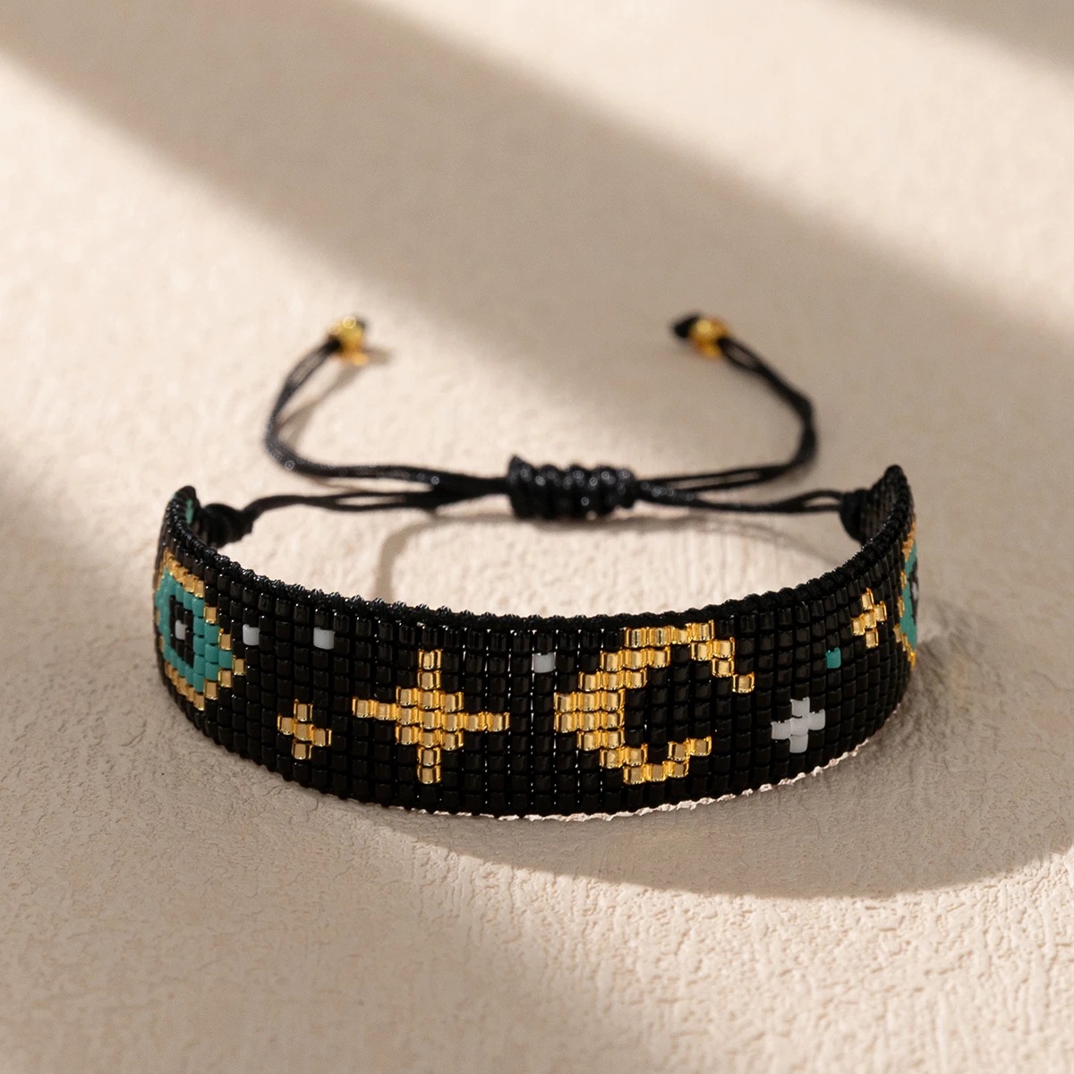 Daily Occasion Glass Material Bohemian Geometric Glass Handmade Women's Bracelets
