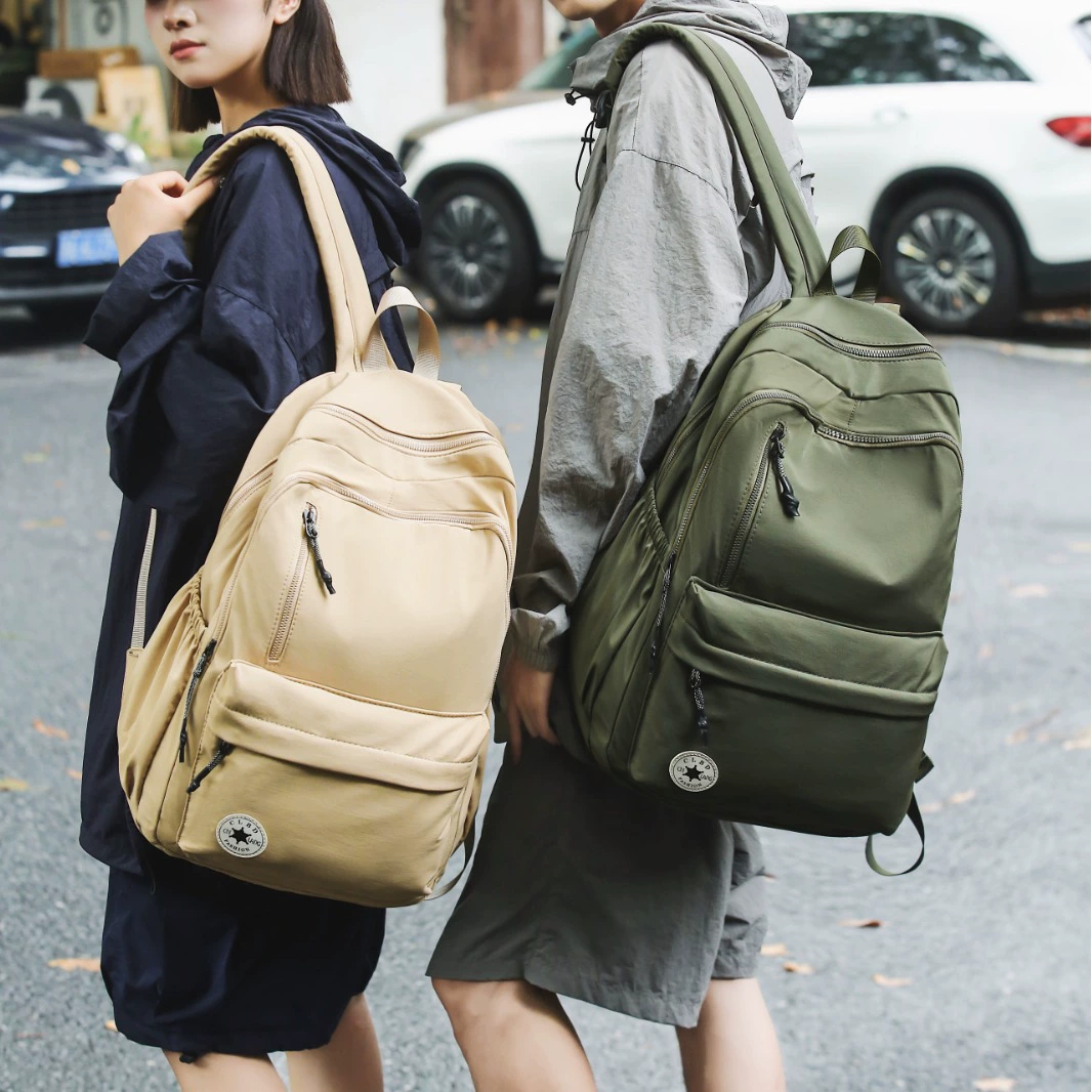 Brand capacious nylon backpack for leisure for beloved, school bag, high-quality style