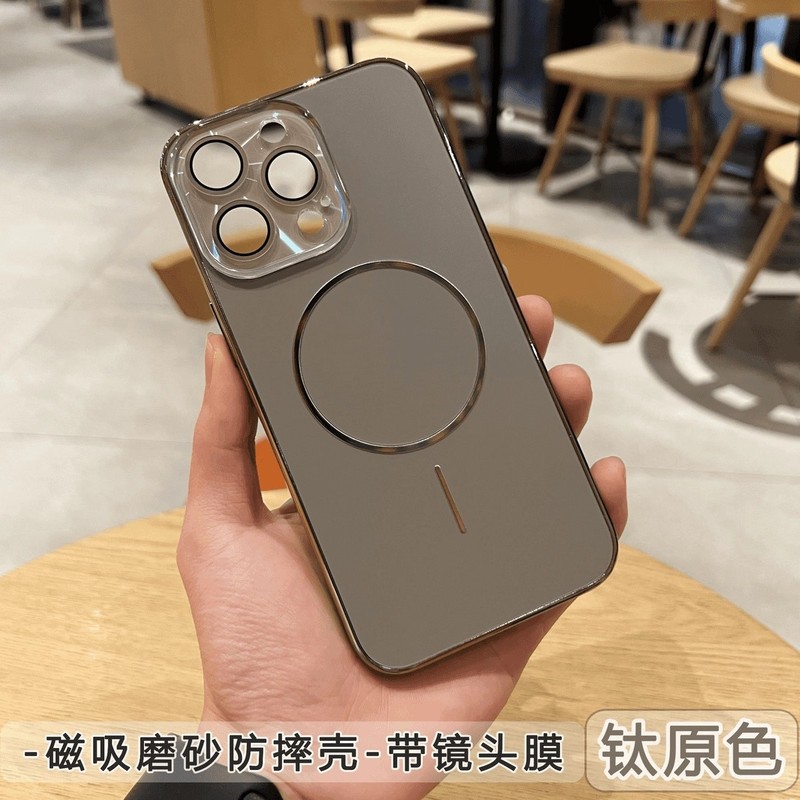 适用iPhone17手机壳镭射镜头大视窗细圈磁吸苹果16原机色磨砂硬套|undefined