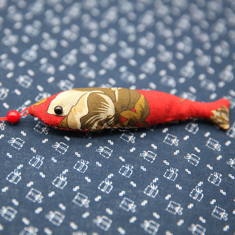 Patchwork estilo antiguo pescado coche colgante bolsa joyería suéter cadena bordado decorativo hecho a mano DIY llavero colgante