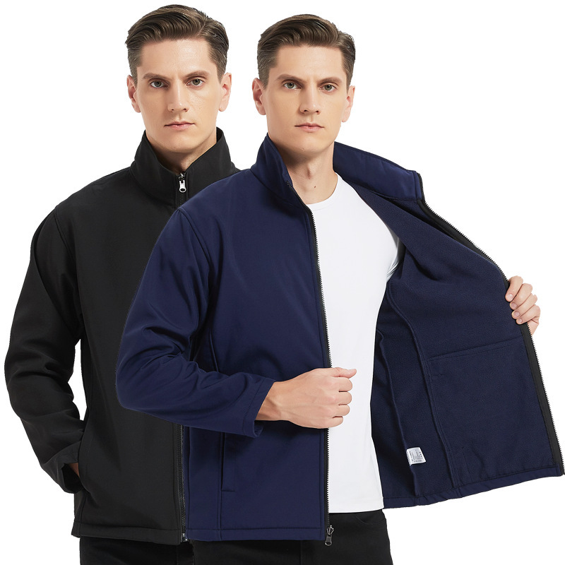 Customized Printed Logo Single-Layer Jacket for Men and Women Fleece-Lined Outdoor Soft Shell Jacket Spring and Autum Tactical Jacket