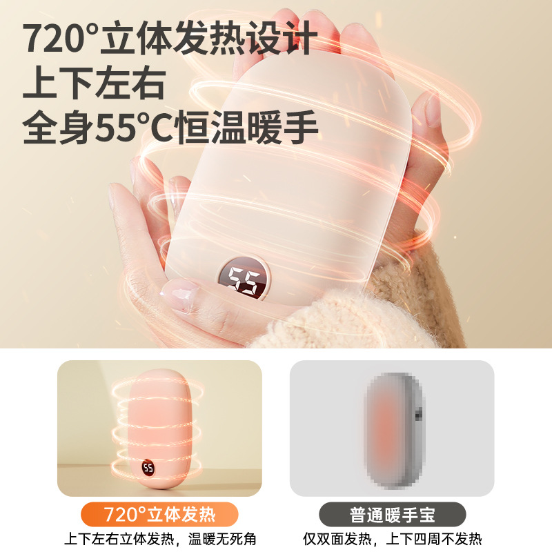 Nuevo calentador de mano dos en un banco de energía USB nuevo móvil de energía portátil logotipo eléctrico bolsa de agua caliente regalo