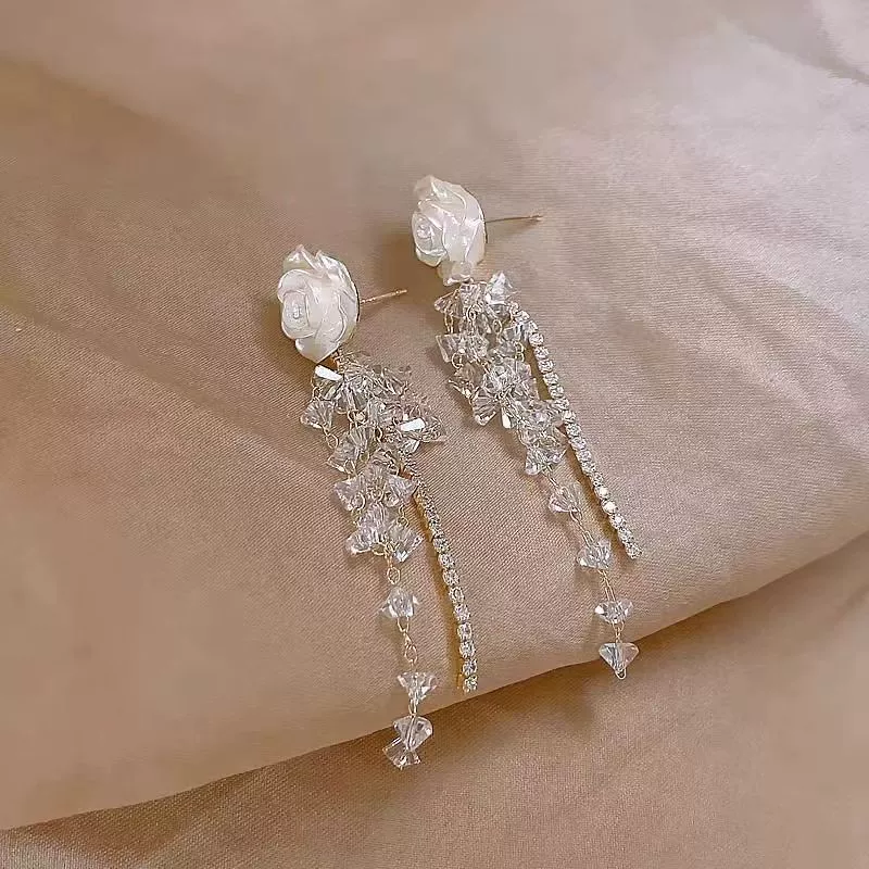 Серебряная игла из жемчага, длинные изящные серьги с кисточками, проба серебра 925, французский стиль, легкая роскошь