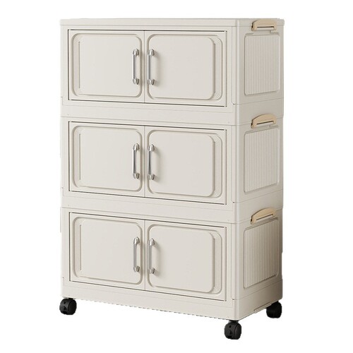 45cm storage cabinet open-door transparent locker sundries toys organizing cabinet with pulleys transparent cabinet