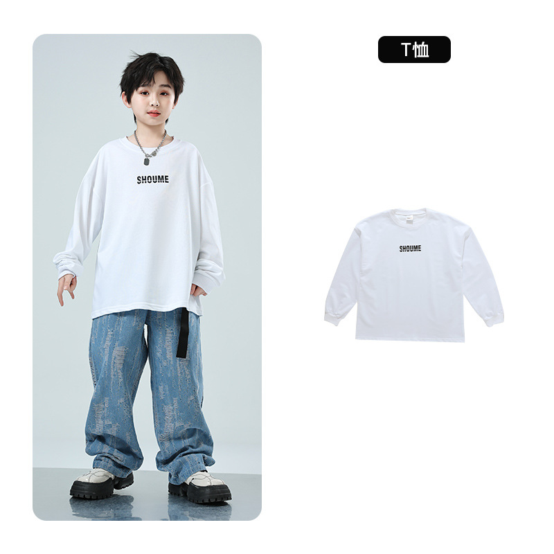 子供の街のダンスの公演服の男女の子供のカウボーイのスーツのジャズのダンスのhiphopの舞台のショーのファッションの服の長袖