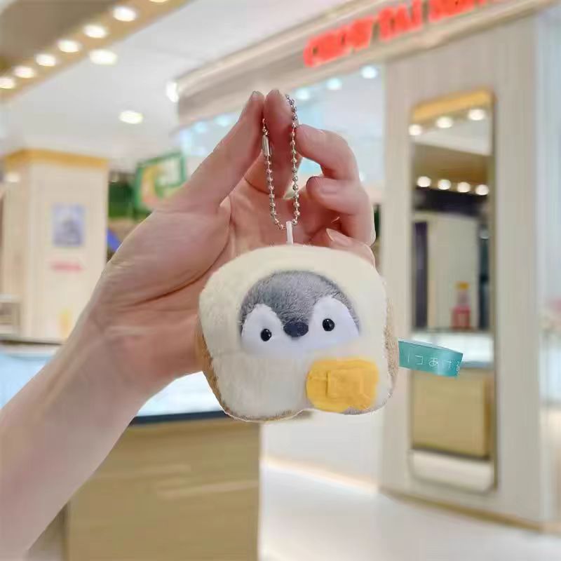Viaje pingüino colgante japonés lindo muñeca mochila llaveros energía bolsas pareja muñeca de peluche colgante