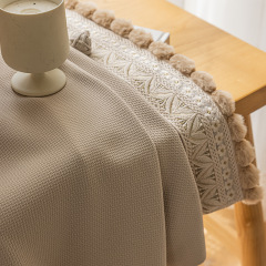 Chanhua Milk Tea Color Ball Embroidered Flower Edge French Cream Style Curtain Window Gauze Fabric Thick Living Room Bedroom Blackout