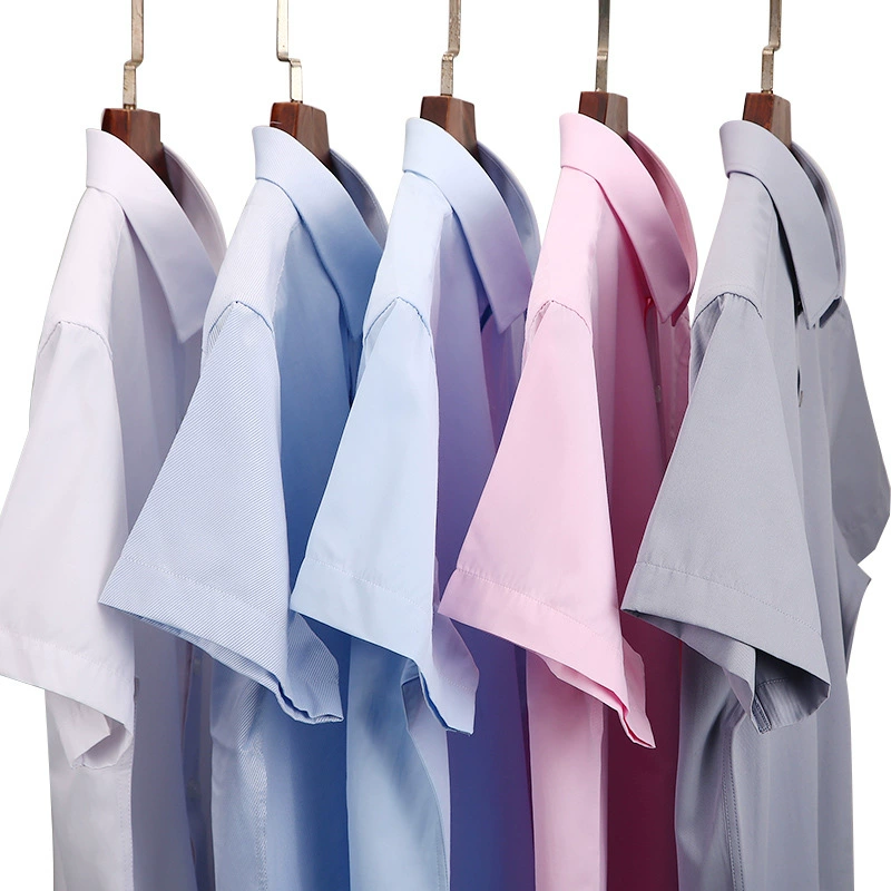 Новая летняя новая однотонная рабочая одежда, рубашка с короткими рукавами, мужская рубашка, деловая повседневная рубашка с короткими рукавами, профессиональная официальная посадка