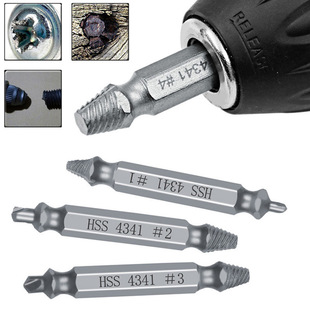 Broken head screw extraction tool double head hexagon socket sliding tooth extraction device reverse tap inner wire double head wire extraction artifact