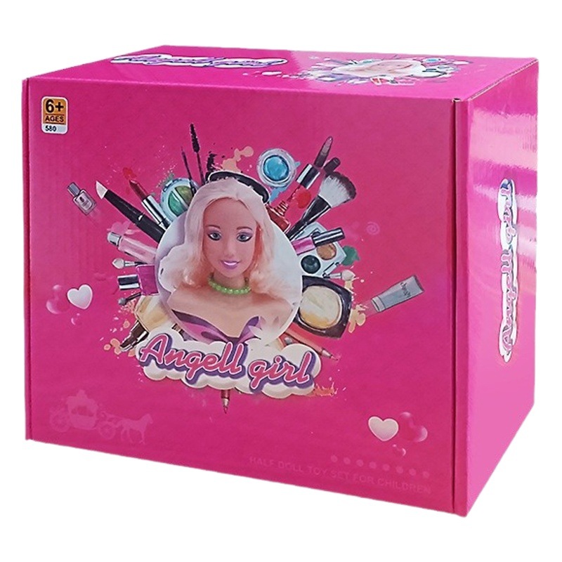 Cross-border modelo de medio cuerpo de los niños de juguete traje de vestir pelo medio cuerpo muñeca niña jugar casa maquillaje juguete