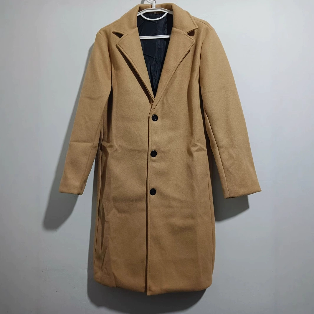 Трансграничные 2024 осенние и зимние мужские шерстяные пальто средние и толстые шерстяные пальто ветровки мужские пальто