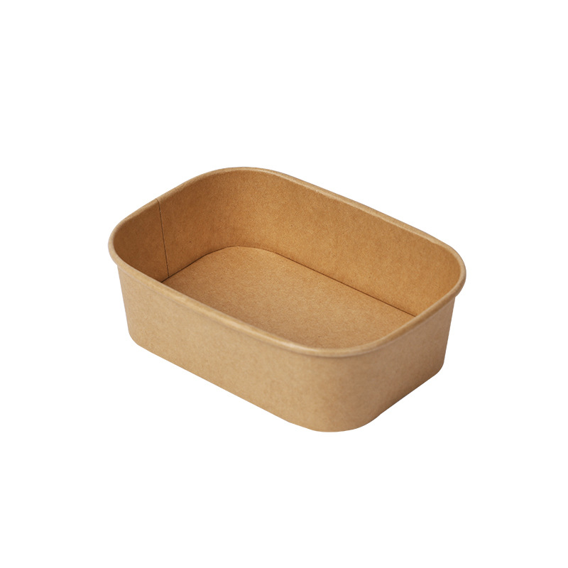 Caja de comidas desechable kraft rectangular para llevar caja de comida rápida caja de almuerzo de picnic caja de ensalada de almuerzo de almuerzo grande