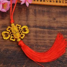 镀金福字中国结流苏挂件喜庆场景布置喜庆灯笼吊坠包装礼盒小挂饰