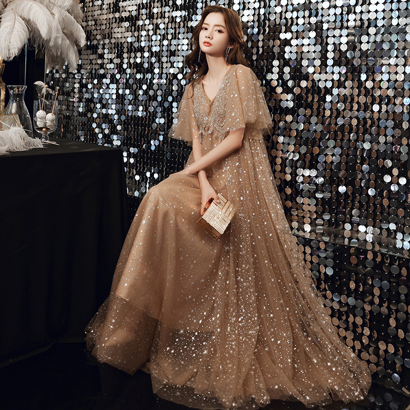 plus size Evening Dress Dress Female Banquet Temperament Host Pregnant Women chubby girl High Sense Adult Ceremony 2024 New Summer