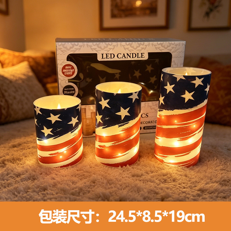 Explosiones transfronterizas LED adornos de lámpara de vela electrónica simulación de cumpleaños diseño de boda impresión UV lámpara larga personalizada