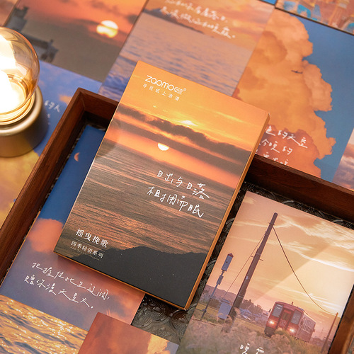 Morning Postcard Falling Beautiful Series Ins Gift Box Message Greeting Card 30 pieces in 5 styles