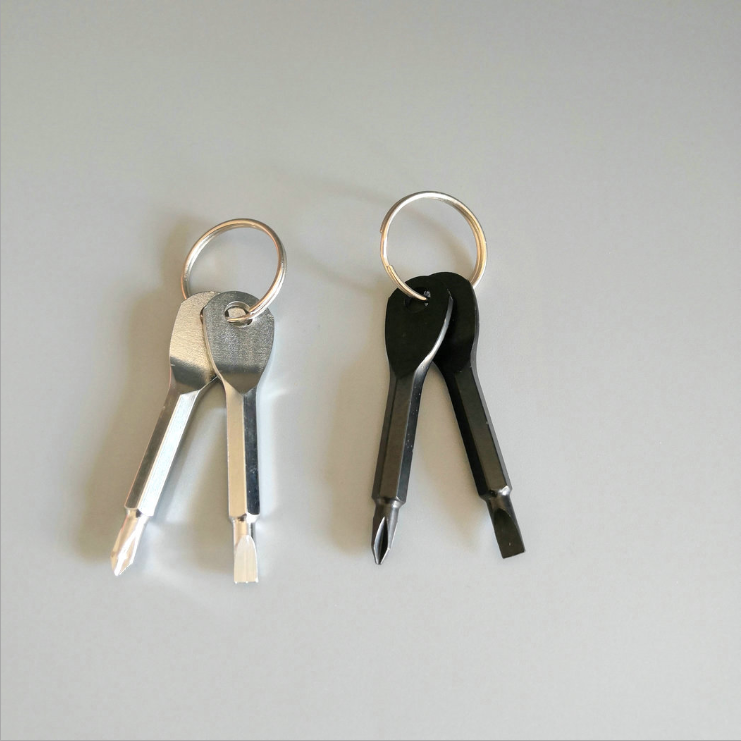 Destornillador portátil multifuncional para exteriores EDC herramienta de cuchillo portátil destornillador de una palabra cruz mini colgante de llavero