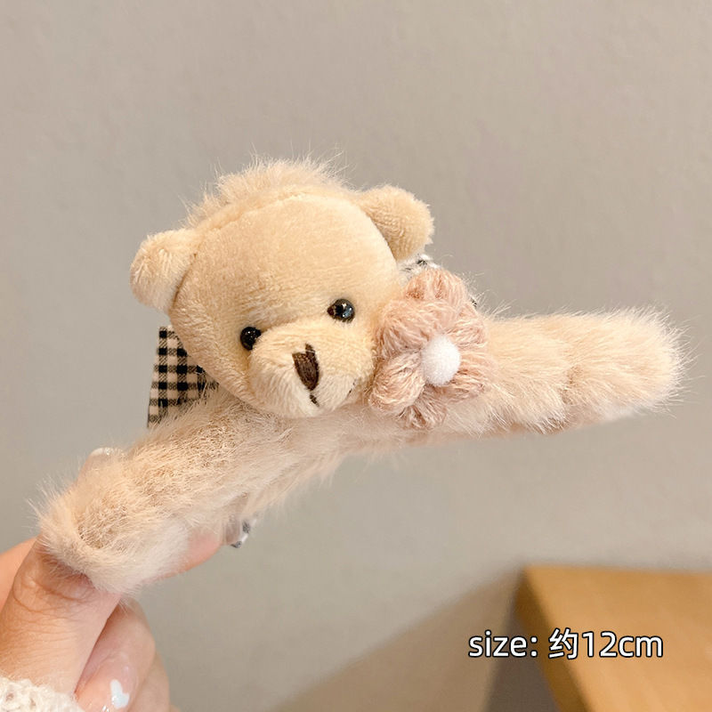 Otoño e invierno clip de tiburón grande horquilla clip de peluche femenino temperamento de alta calidad pinza para el cabello clip peludo tocado