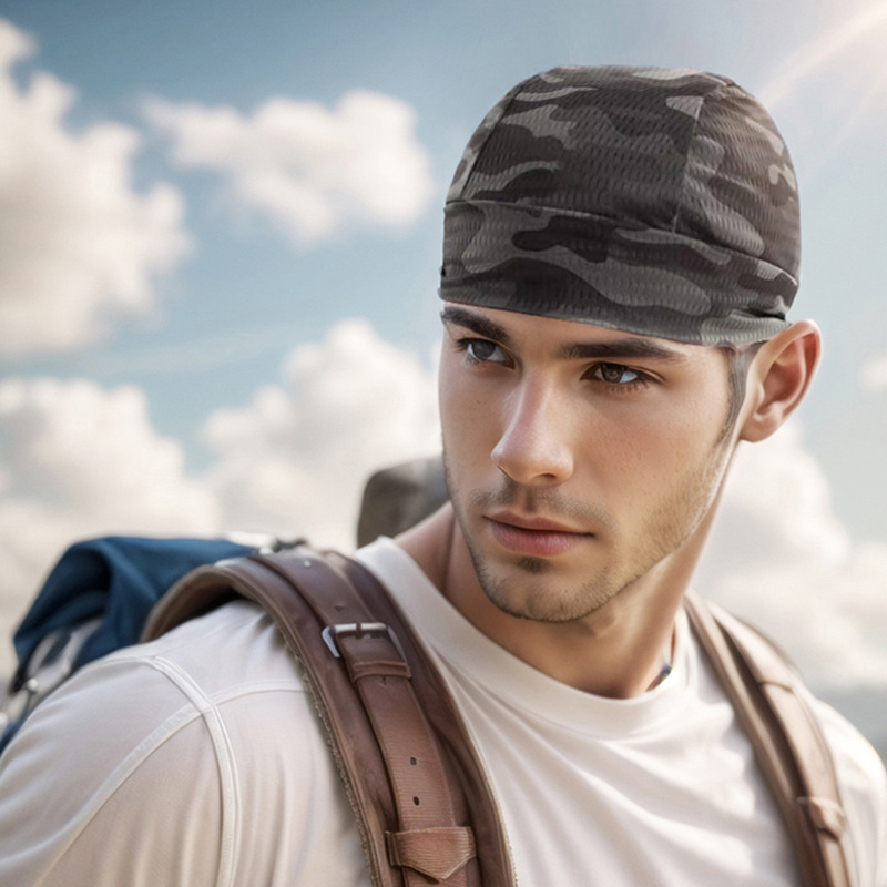 Summer outdoor sun protection moisture wicking bicycle headscarf lining melon hat Ice Silk cool feeling quick-drying riding cap