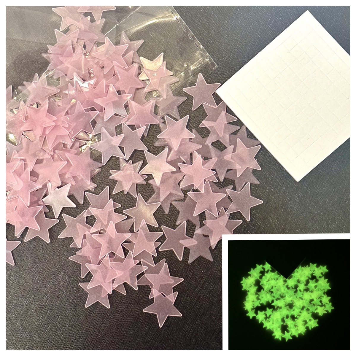 Estrellas nocturnas, luna, pared luminosa pegada a la Sala de estar del dormitorio, decoración de la pared de la fiesta, pegatinas fluorescentes de distribución transfronteriza