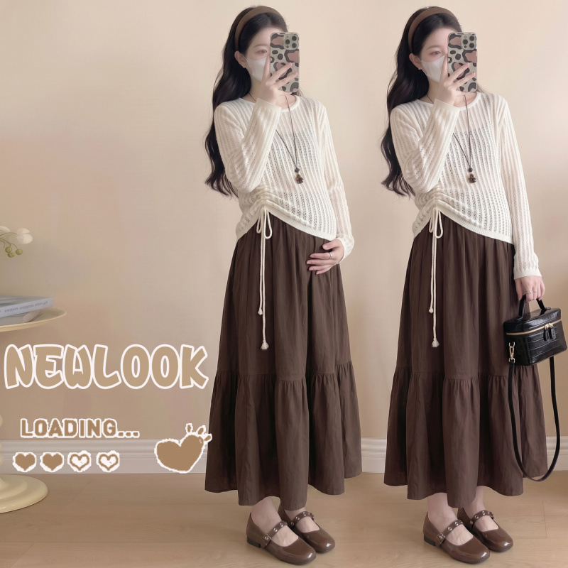 New autumn maternity wear, stylish maternity suspender dress, new super good-looking set, maternity long dress New autumn maternity wear, stylish maternity suspender dress, new super good-looking set, maternity long dress