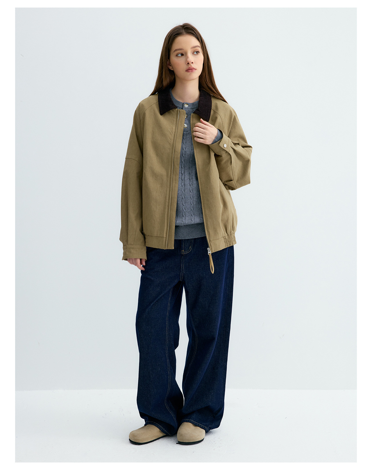 UNF Loose Barn Style Zip Jacket
