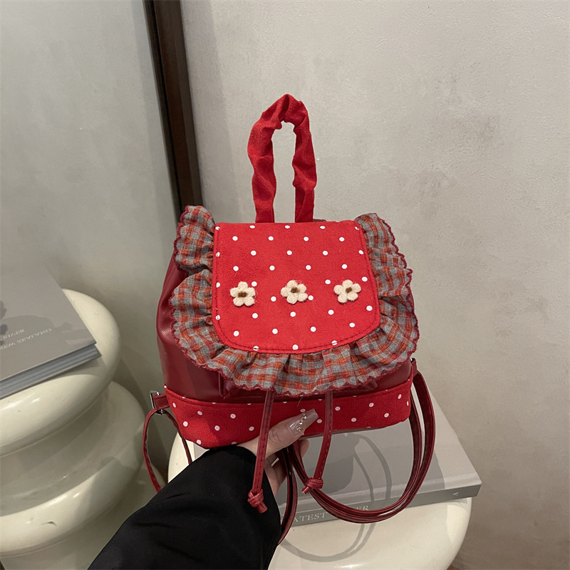 Moda empalmada flor mini mochila para mujeres 2026 nueva moda coreana universal lindo pequeño regalo de mochila