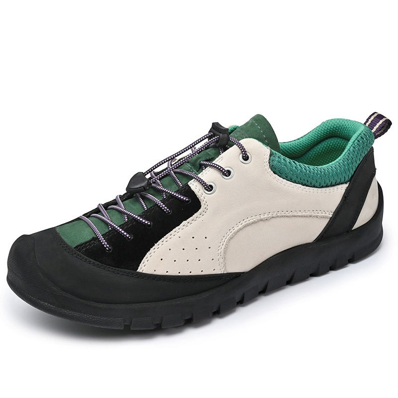 Giày sneaker nữ cổ thấp da lộn mờ phong cách retro đế dày buộc dây — 3679 kaki, 3679 màu hồng, 3679m Trắng và Xanh, 3679m màu trắng và xanh lá cây
