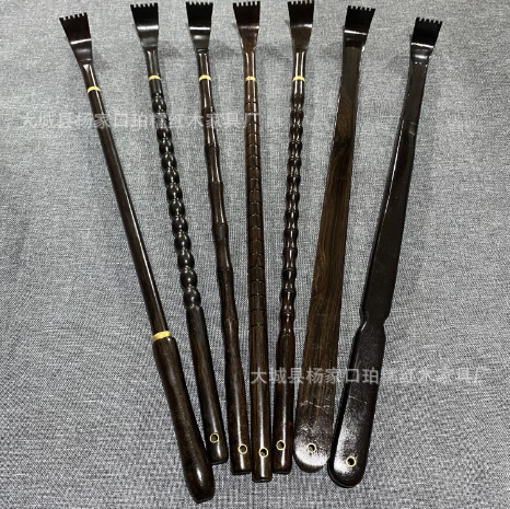 乌木紫光檀痒痒挠可伸缩款家用实木抓背器老头乐木质不求人痒痒挠