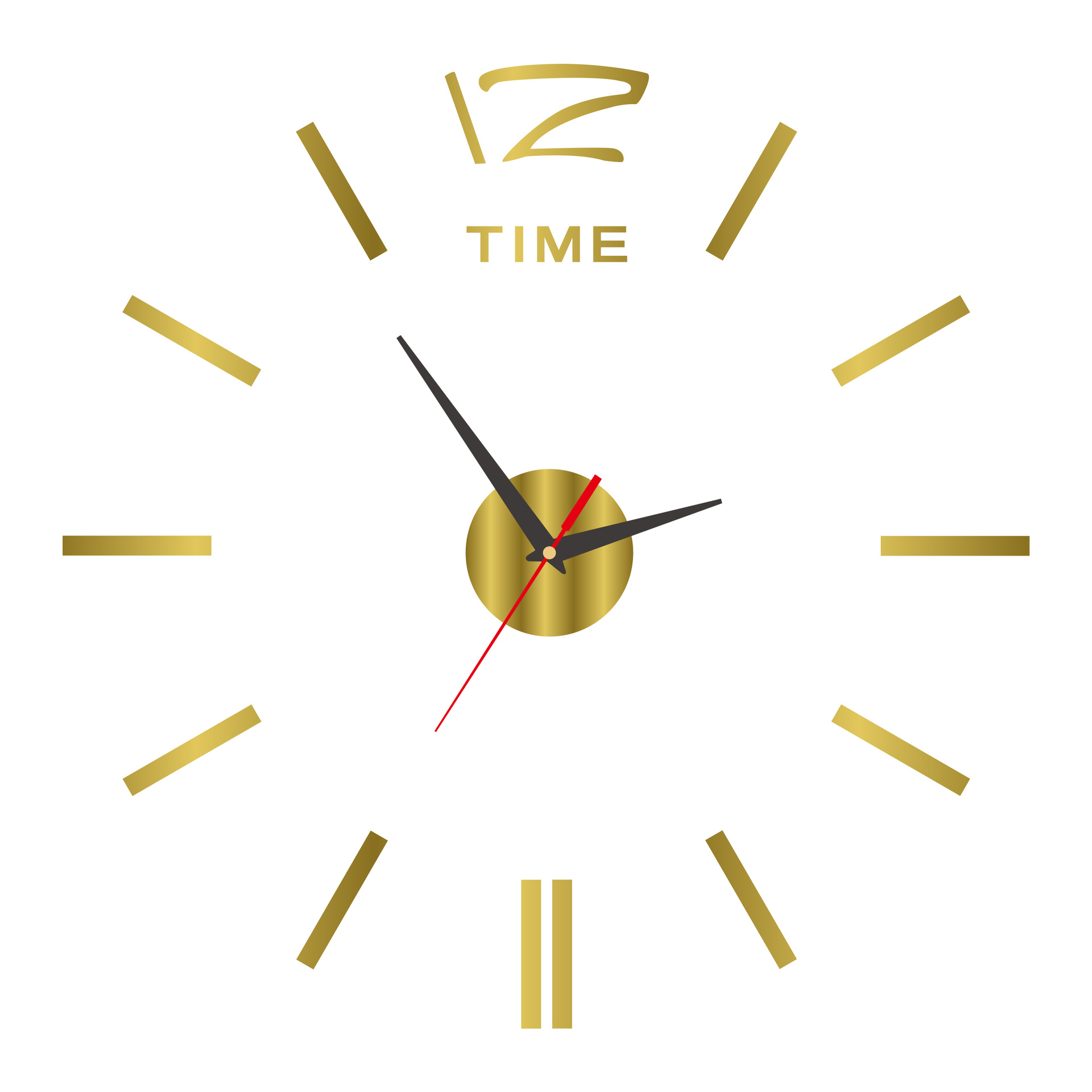 Reloj de pared DIY creativo estereoscópico simple sin perforación, reloj silencioso digital para sala/dormitorio, reloj de pared decorativo