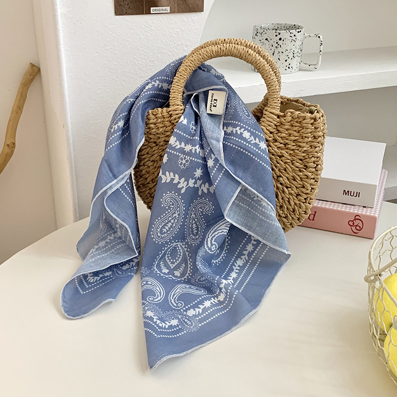 Cintas para el cabello, nueva impresión de letras coreanas, bufandas de seda, decoración profesional para mujeres, bufandas con bufandas cuadradas