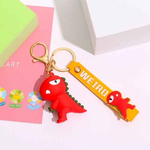 Creative toothed dinosaur keychain, three-dimensional cute cartoon doll, personalized car bag pendant, exquisite small gift