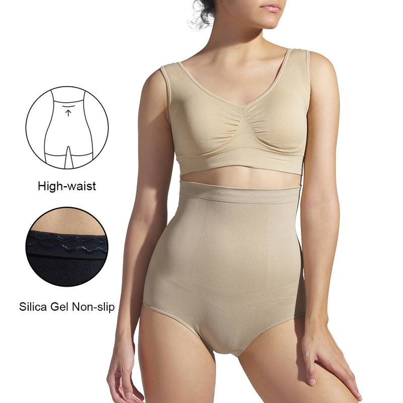 Cross-Border Foreign Trade Women's High-Waisted Silicone Glue Body-Shaping Pants European and American Tight Underwear Corset Butt Lift Postpartum Tummy Control Pants Cross-Border Foreign Trade Women's High-Waisted Silicone Glue Body-Shaping Pants European and American Tight Underwear Corset Butt Lift Postpartum Tummy Control Pants