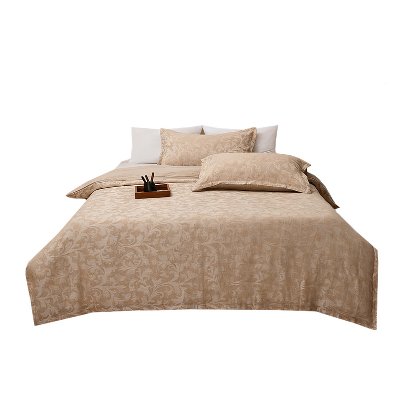 Francia lino de cuatro piezas Jacquard proceso de rocío de lluvia lino invierno engrosado edredón ligero sábanas de cama al por mayor