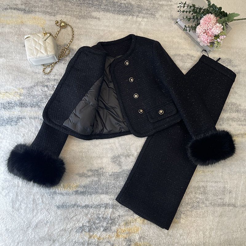 New Year's Jersey 2025 New Winter down Jacket + Skirt High-End Accessible Luxury Dress Suit for Women