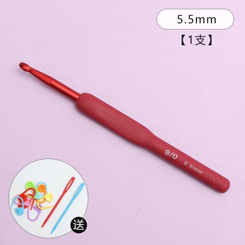 かぎ針の赤い柔らかい柄の針のフルセットのシリカゲルのツールセットの手編みのカバンの滑り止めのセーターの針の包み|undefined