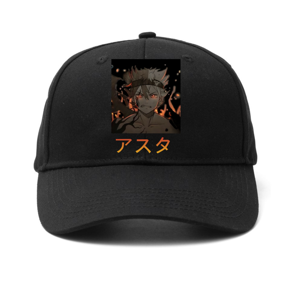 Comercio exterior venta caliente trébol negro Black Clover gorra de béisbol al aire libre sombrero para el sol pareja sombrero de lengua de pato