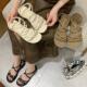 This Year's New Style of Temperament Sandals for Women, Flat Soles, Versatile and Not Tiring for Feet, with Roman Sandals, Popular Skirts, Summer 2025