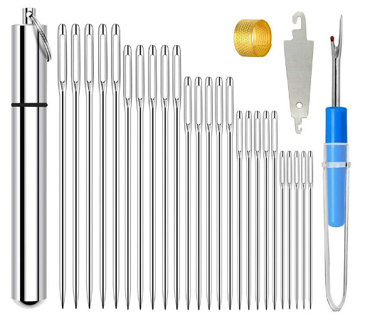 Aguja DE COSER DE ACERO INOXIDABLE ojo grande aguja de coser a mano aguja de bordado aguja puntiaguda aguja transparente botella de aguja traje de herramientas