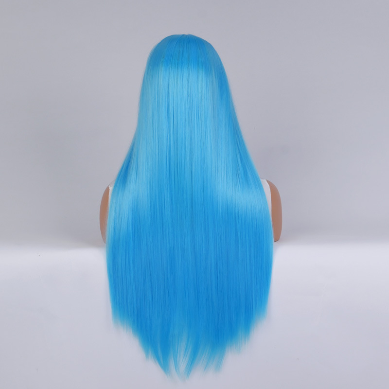 Synthetische Perücke, Halloween-Perücke, COS, farbiger Damen-Langknall, mittellanges Stirnband mit glattem Haar_voghion.com