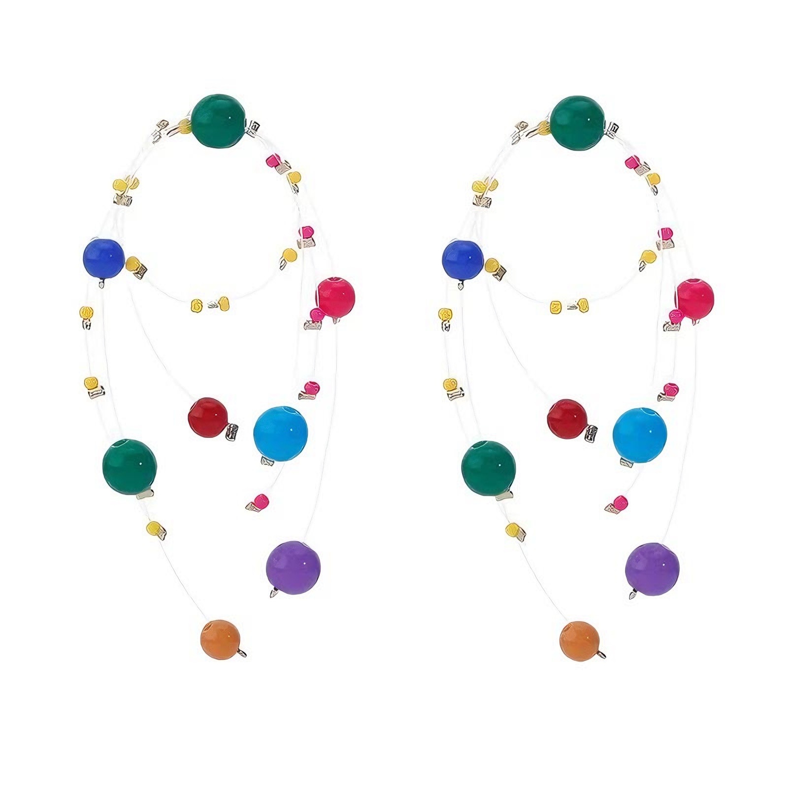 Pendientes de fuegos artificiales coloridos de verano, personalidad de nicho femenina, pendientes exagerados únicos, pendientes largos de dopamina, pendientes