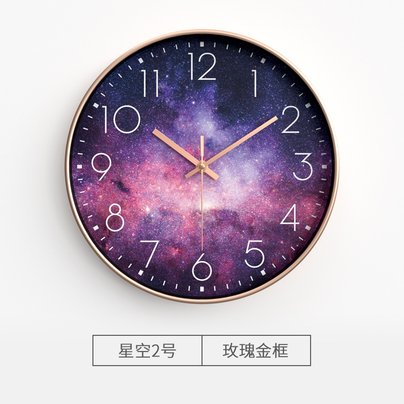 Reloj de pared creativo para sala, reloj de pared silencioso de estrellas, reloj de cuarzo para dormitorio/hogar