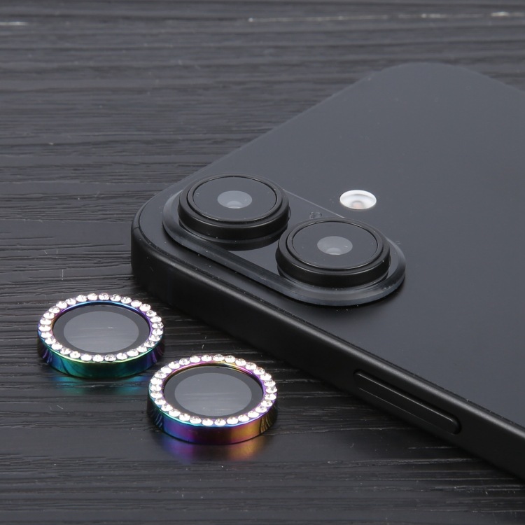 9H anillo de protección de lente de perforación de puntos para iPhone 16/16 Plus