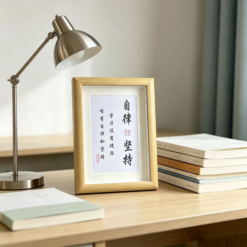 The meaning of self-disciplined reading: learning is hard, perseverance is cool, inspirational display piece for students, high school students, teenagers, calligraphy picture frame The meaning of self-disciplined reading: learning is hard, perseverance is cool, inspirational display piece for students, high school students, teenagers, calligraphy picture frame